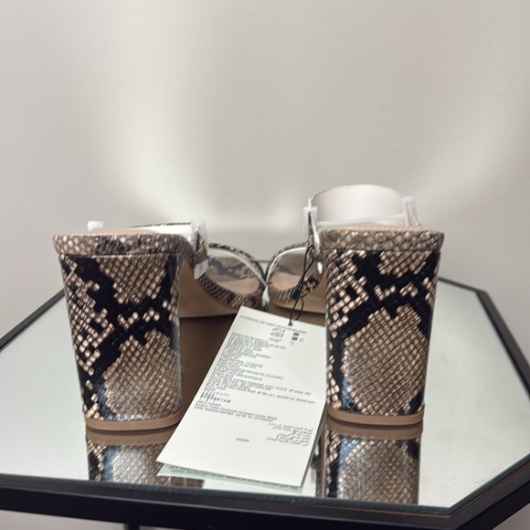 The Drop Women's Avery Square Toe Two Strap High Heeled Snakeskin Sandal NWT - Picture 13 of 14